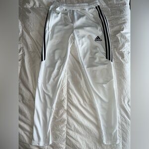 Men’s Adidas White 3 Stripped ClimaCool Soccer Trainer Track Pants